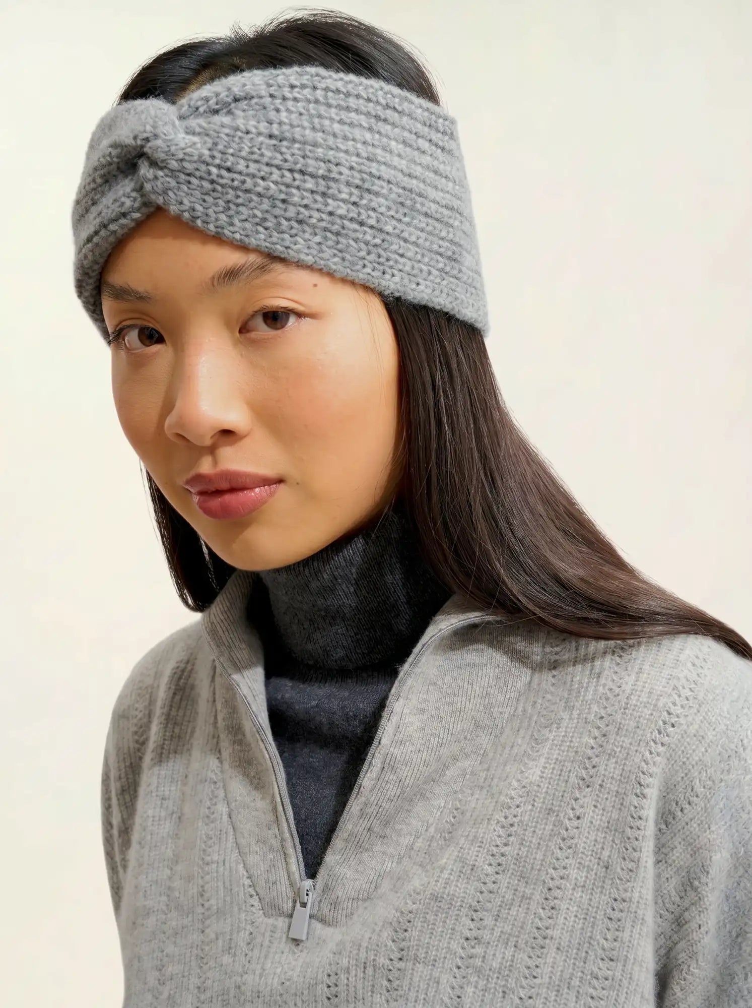 RISTO headband 8 ply heather flannel
