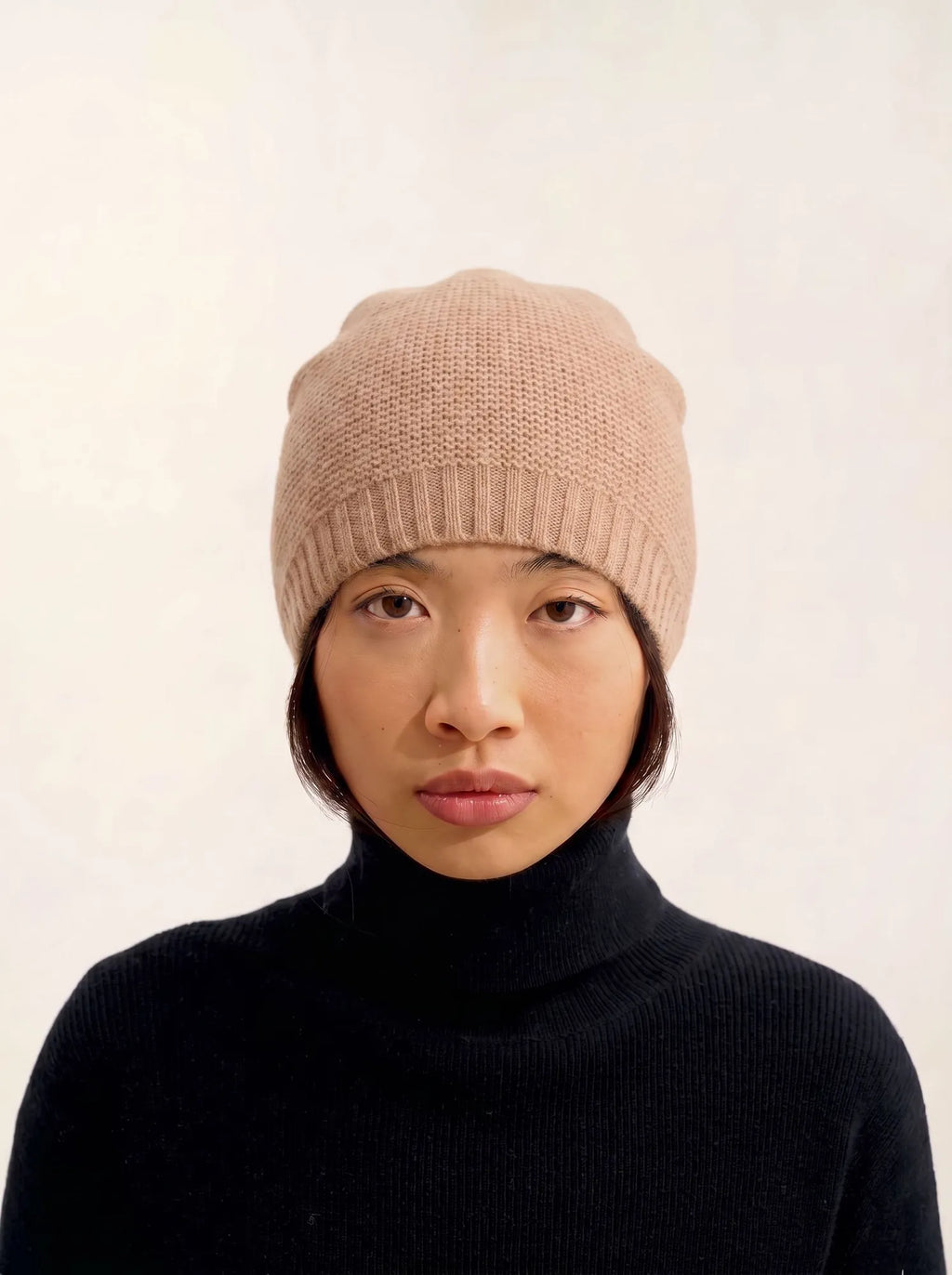 STEFANA Bonnet 4 Fils Camel Chiné