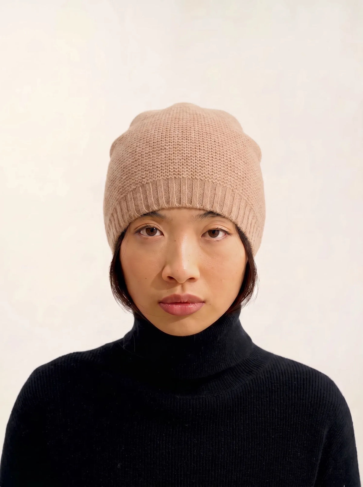 STEFANA Bonnet 4 Fils Camel Chiné