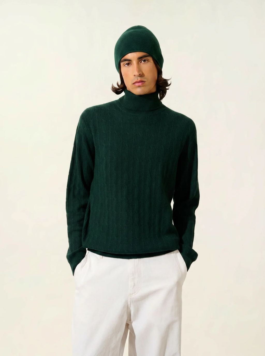 KONA pullover rollkragen zypresse