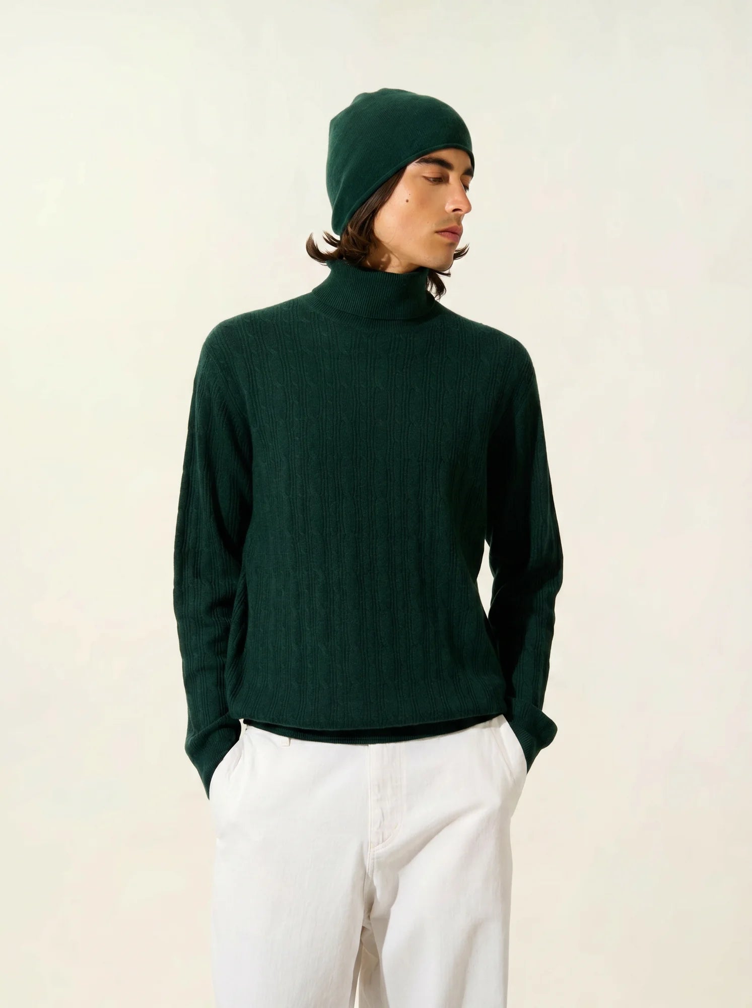 KONA pullover rollkragen zypresse