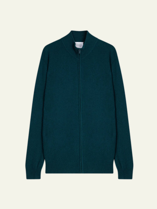 ALBARON gilet zippé col montant vert canard