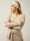 IRIS fingerless gloves 6 ply heather beige
