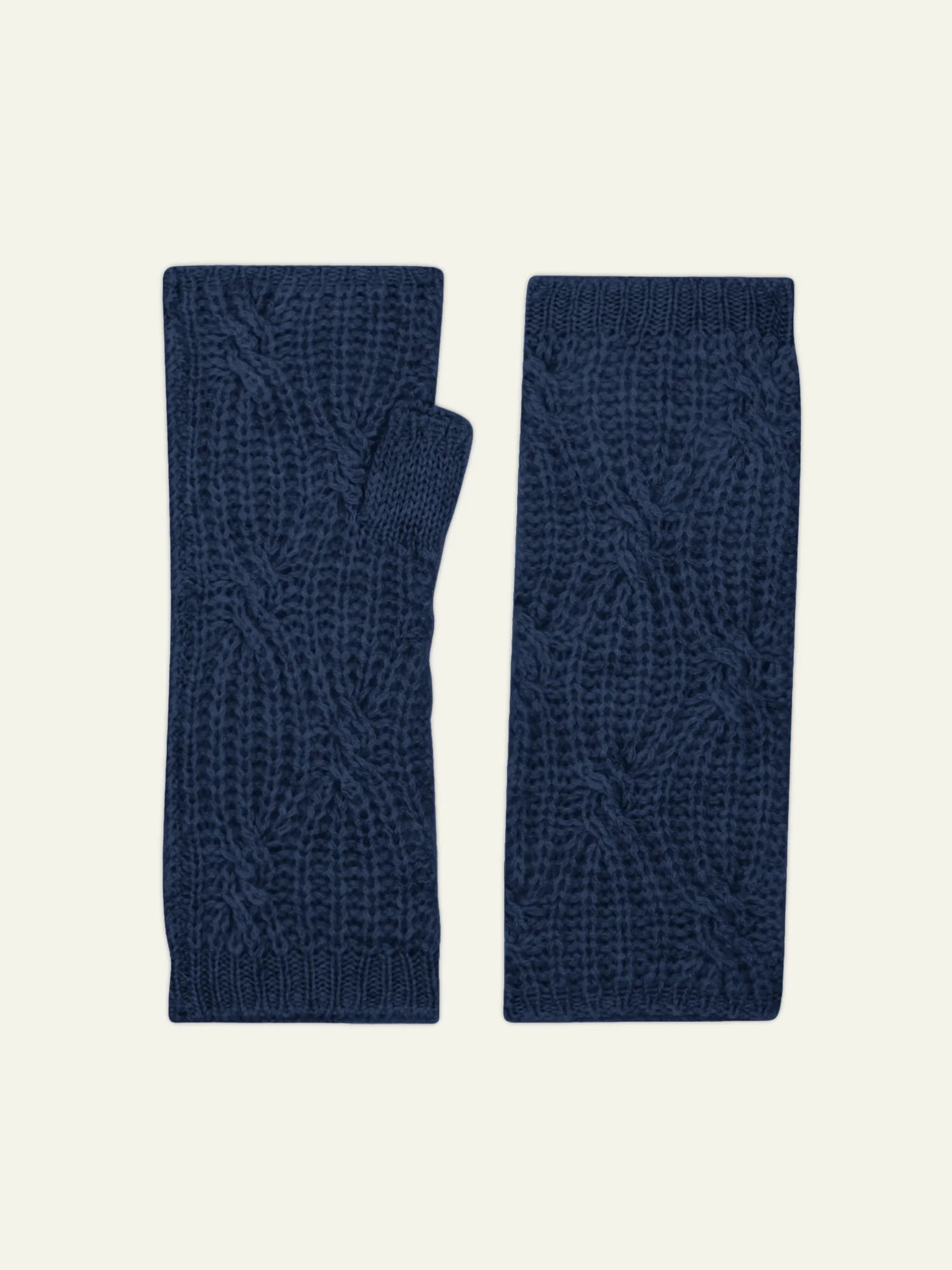 IRIS fingerless gloves 6 ply heather ocean