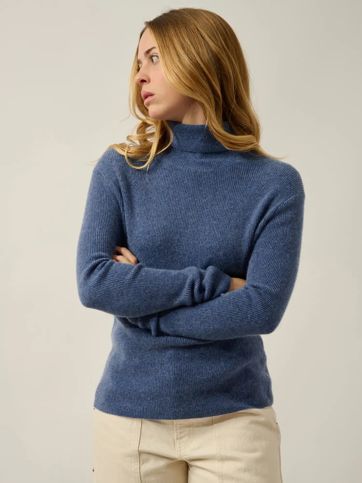 SUZIE pullover rollkragen blau denim