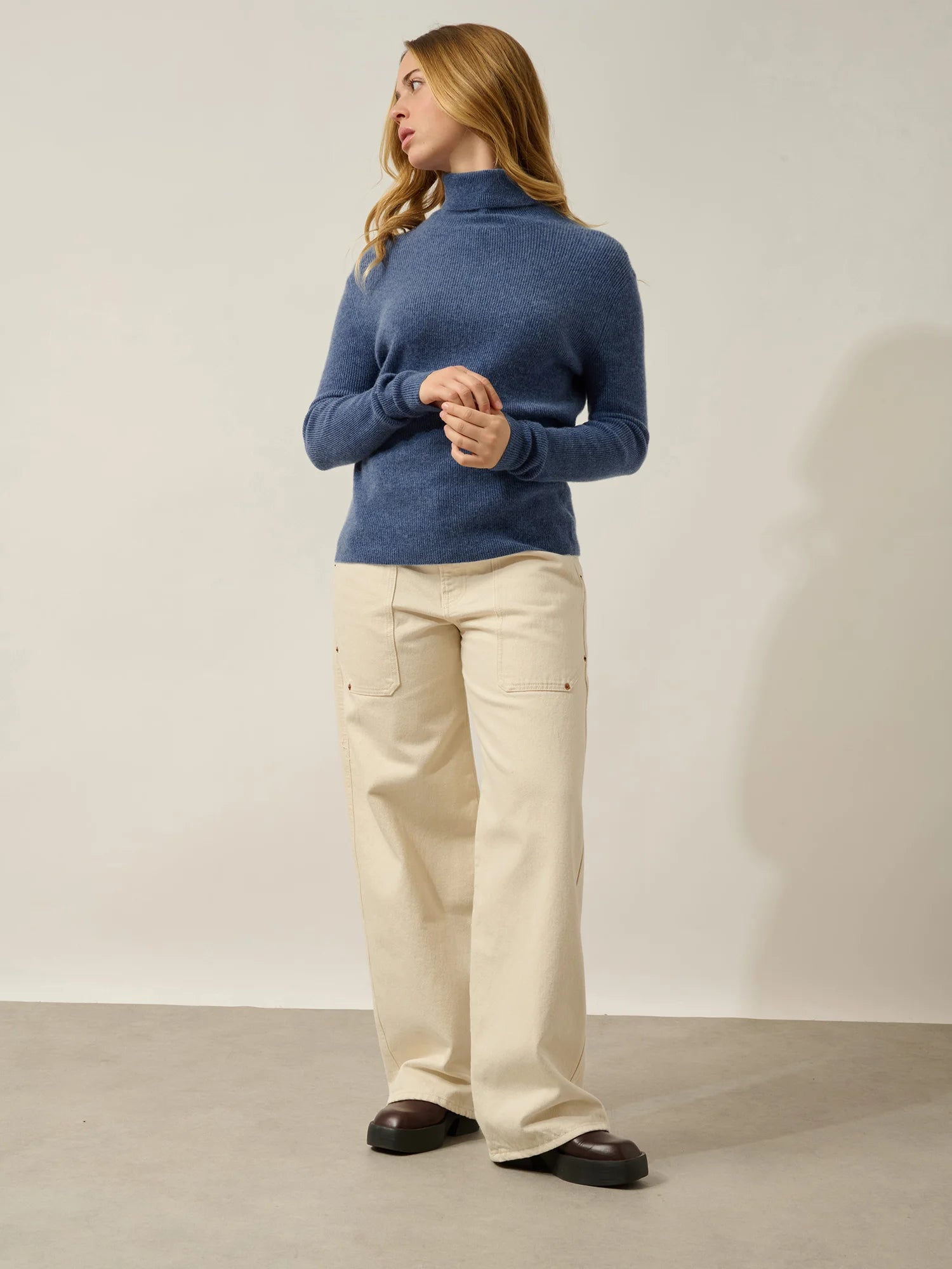SUZIE Sweater Turtleneck Denim Blue