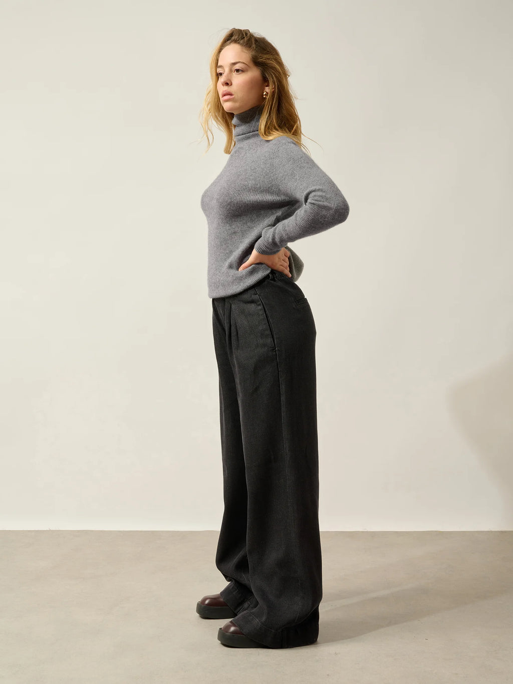 SUZIE pullover rollkragen flanelle meliert