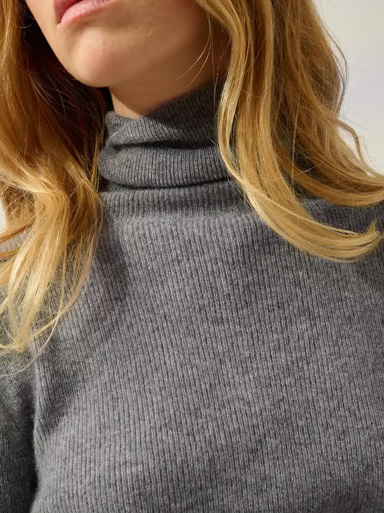 SUZIE pullover rollkragen flanelle meliert