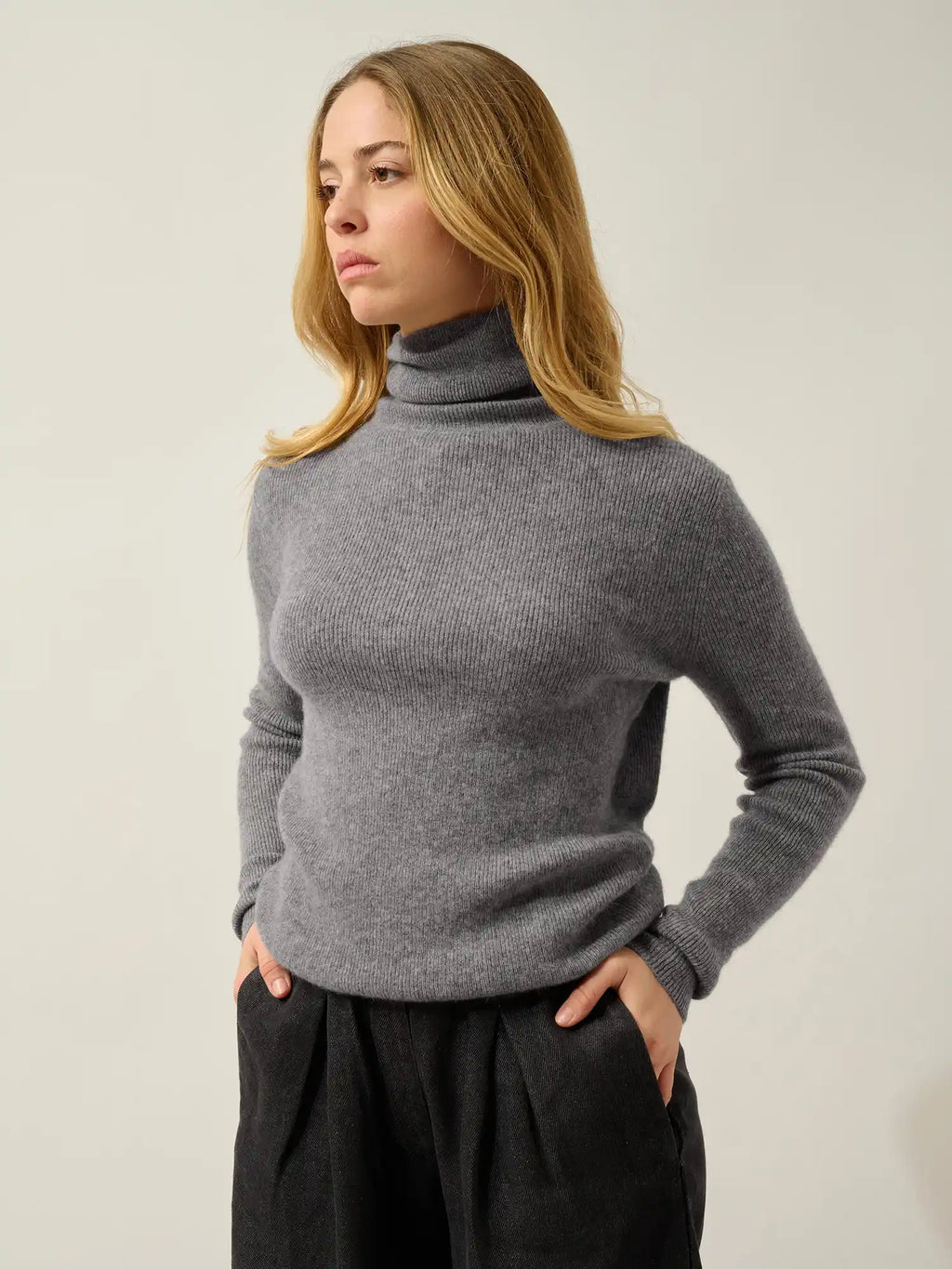 SUZIE pullover rollkragen flanelle meliert