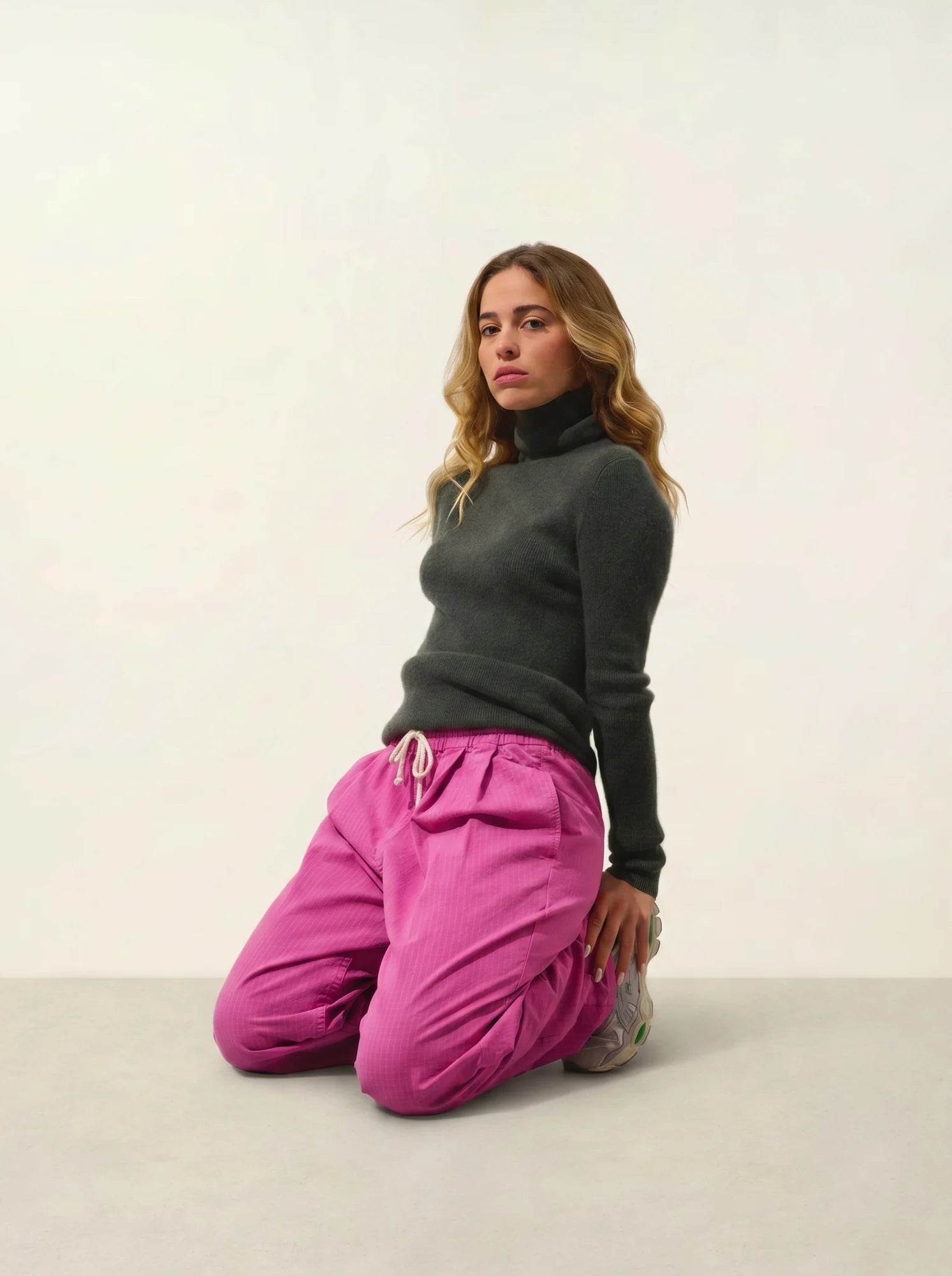 SUZIE pullover rollkragen khaki meliert