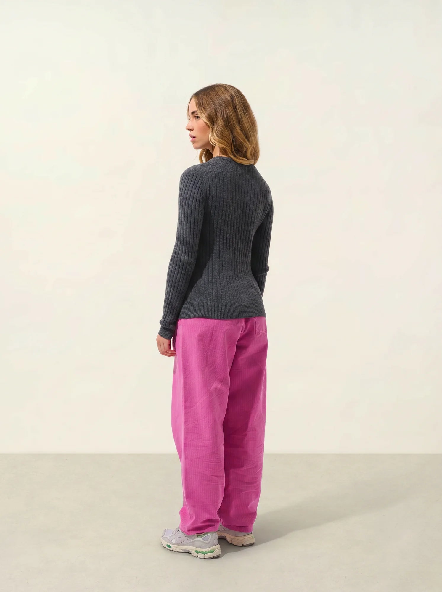 BELLA pull col rond anthracite chiné