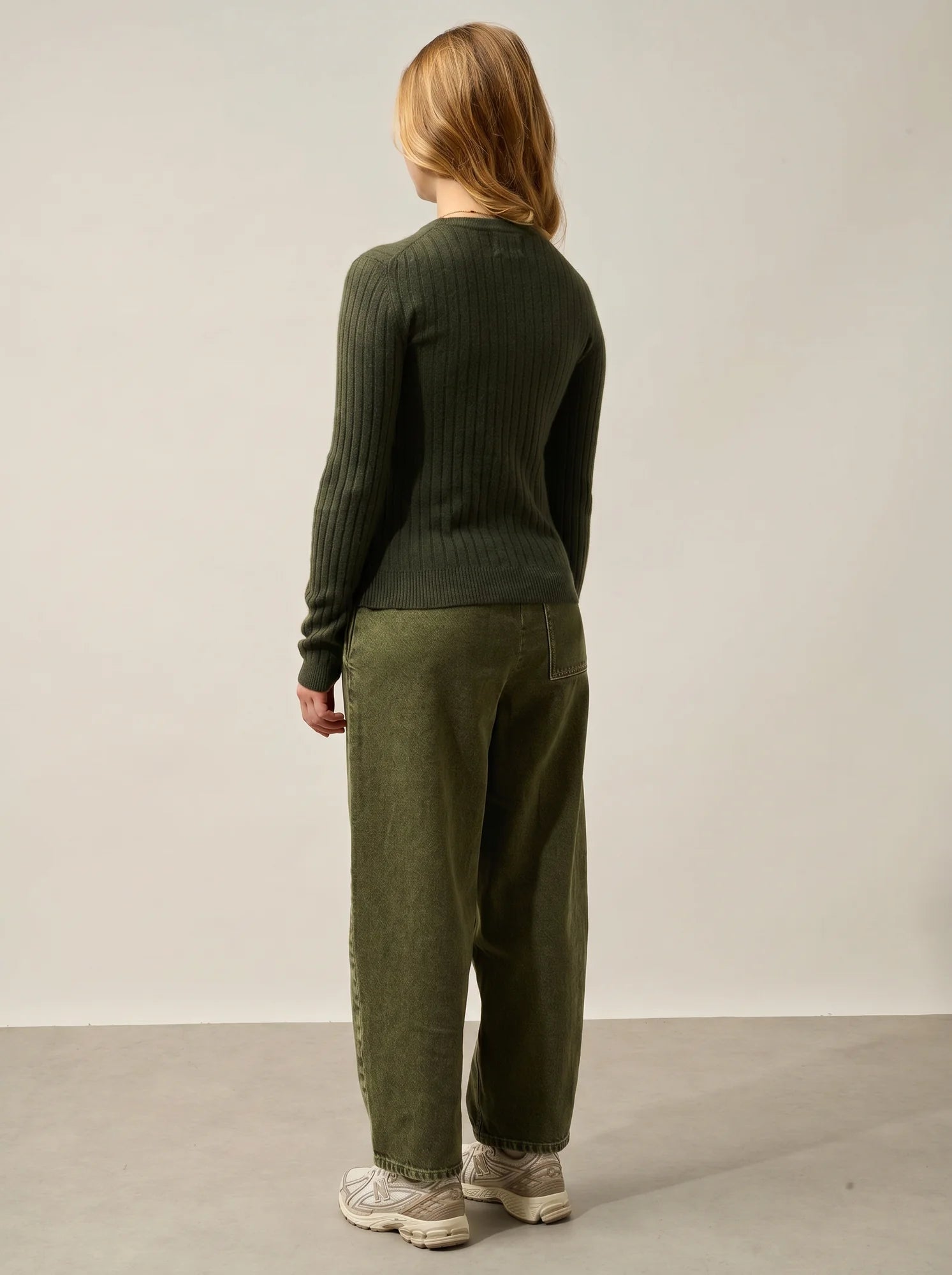 BELLA pull col rond kaki