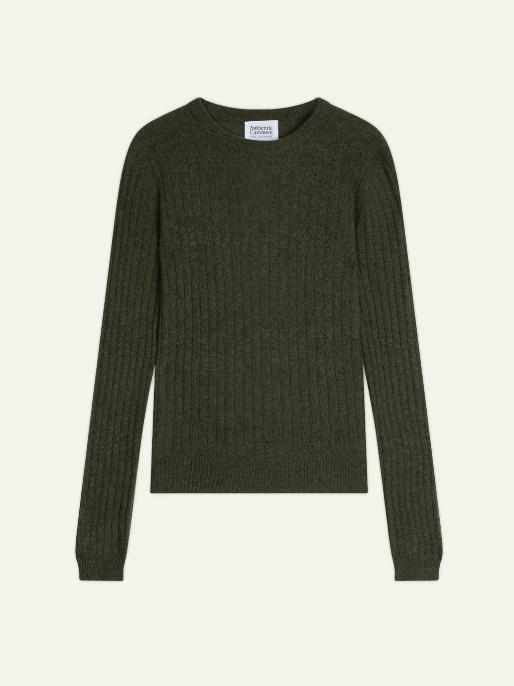 BELLA Pullover Rundhalsausschnitt Khaki meliert