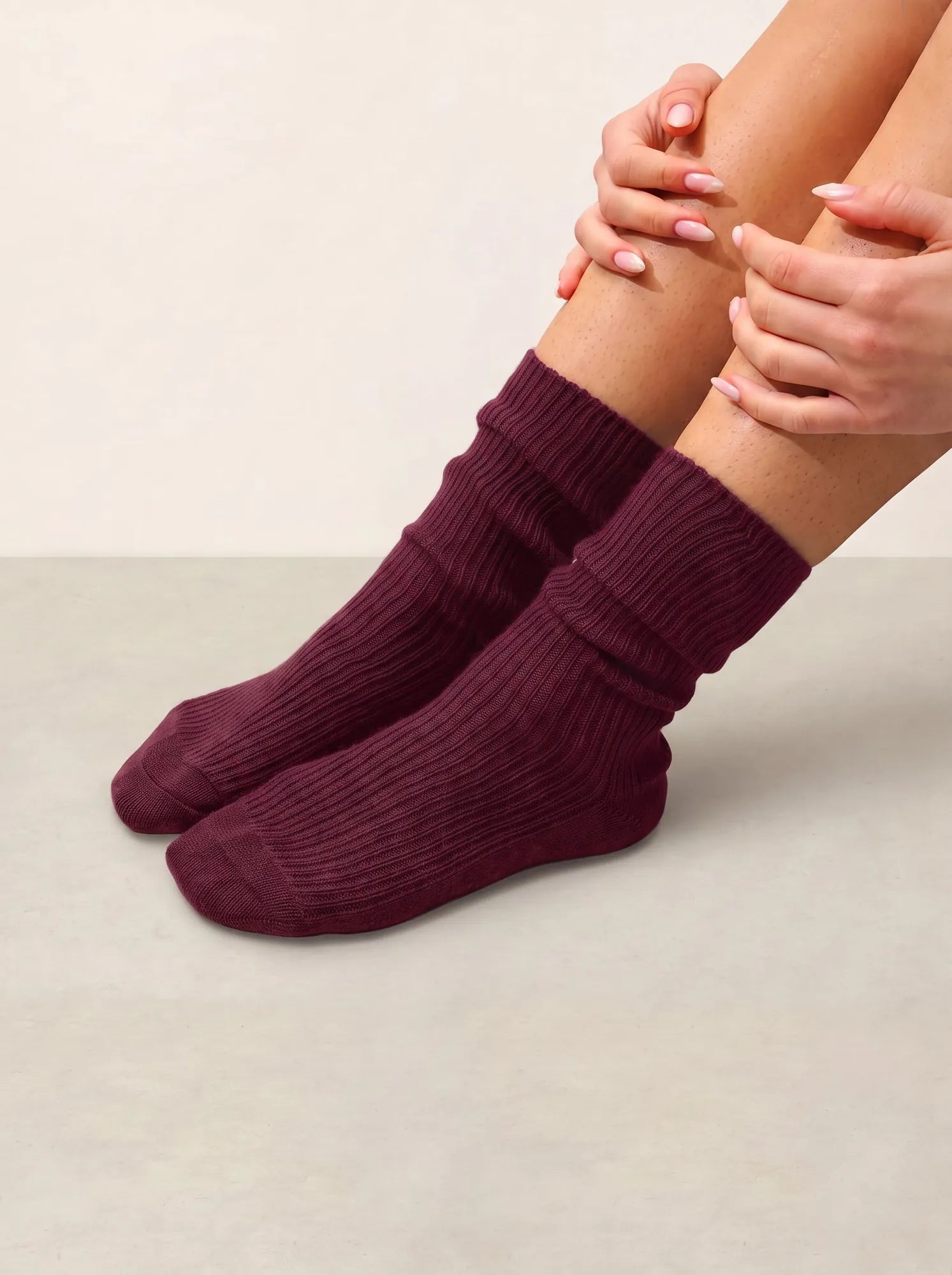 CHEWILA Chaussettes 4 Fils Bordeaux