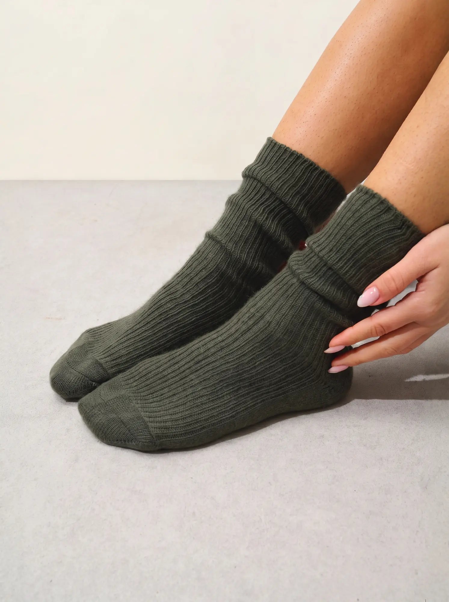 CHEWILA Chaussettes 4 Fils Kaki