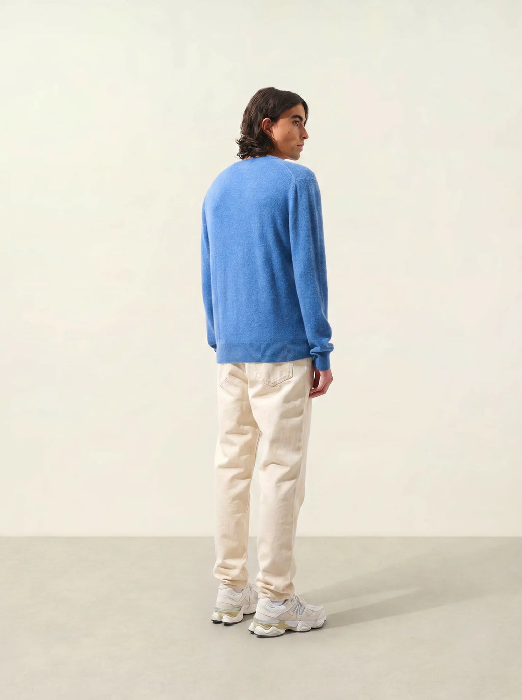 AGEL pull col V bleu denim