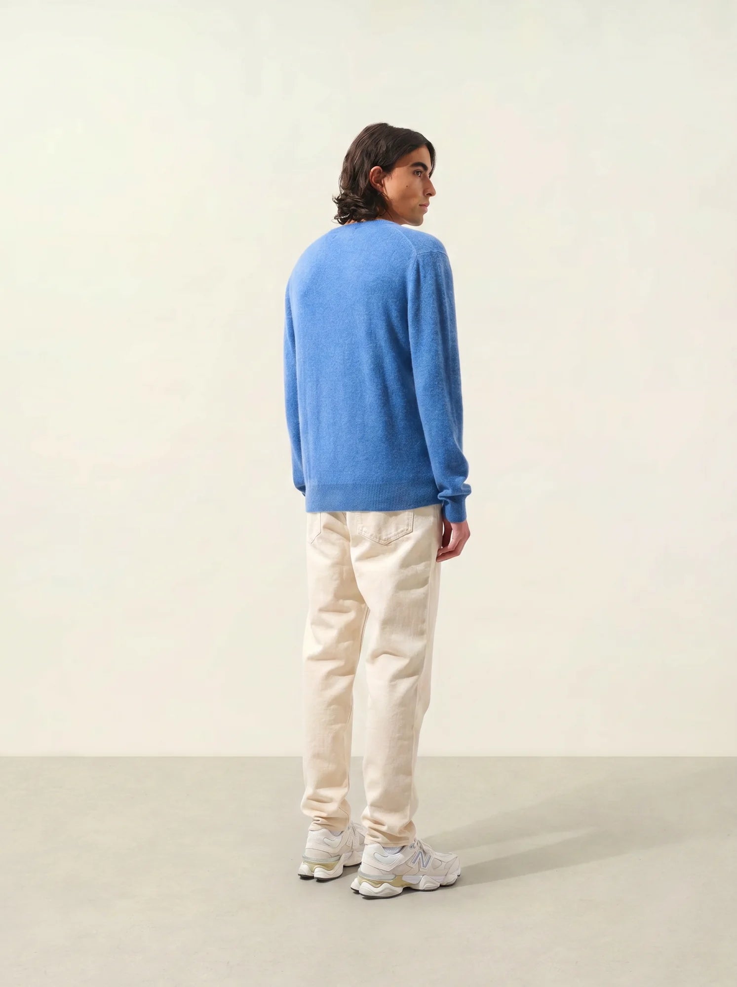 AGEL pull col V bleu denim