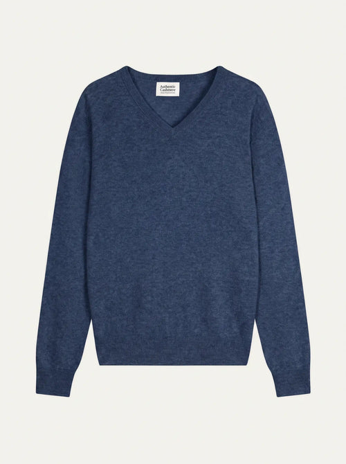 AGEL pull col V océan chiné