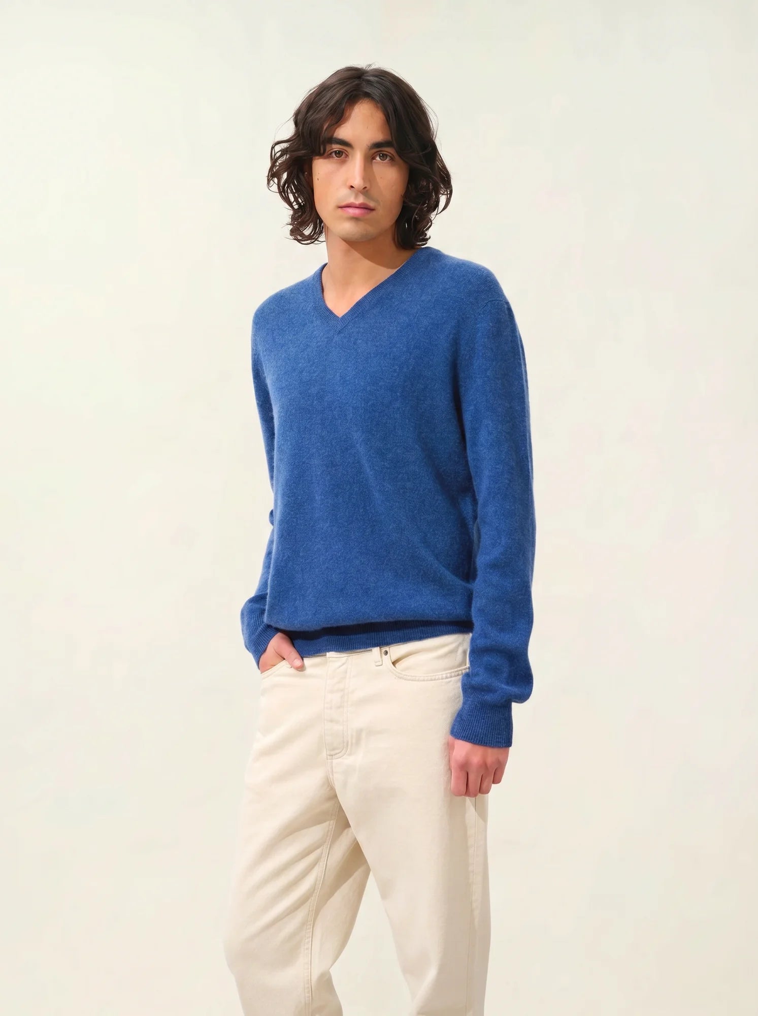 AGEL pullover v-ausschnitt océan meliert