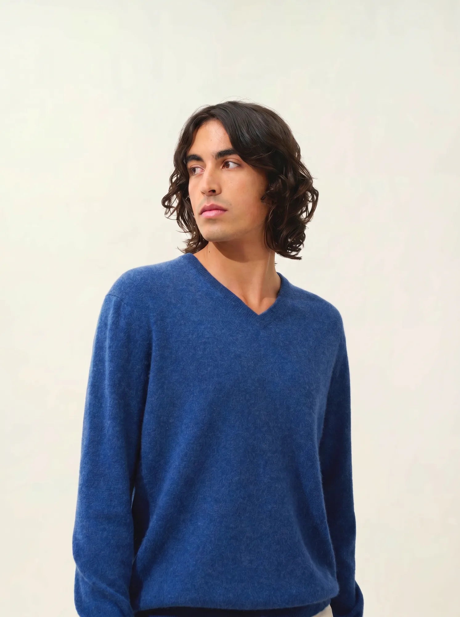 AGEL pullover v-ausschnitt océan meliert