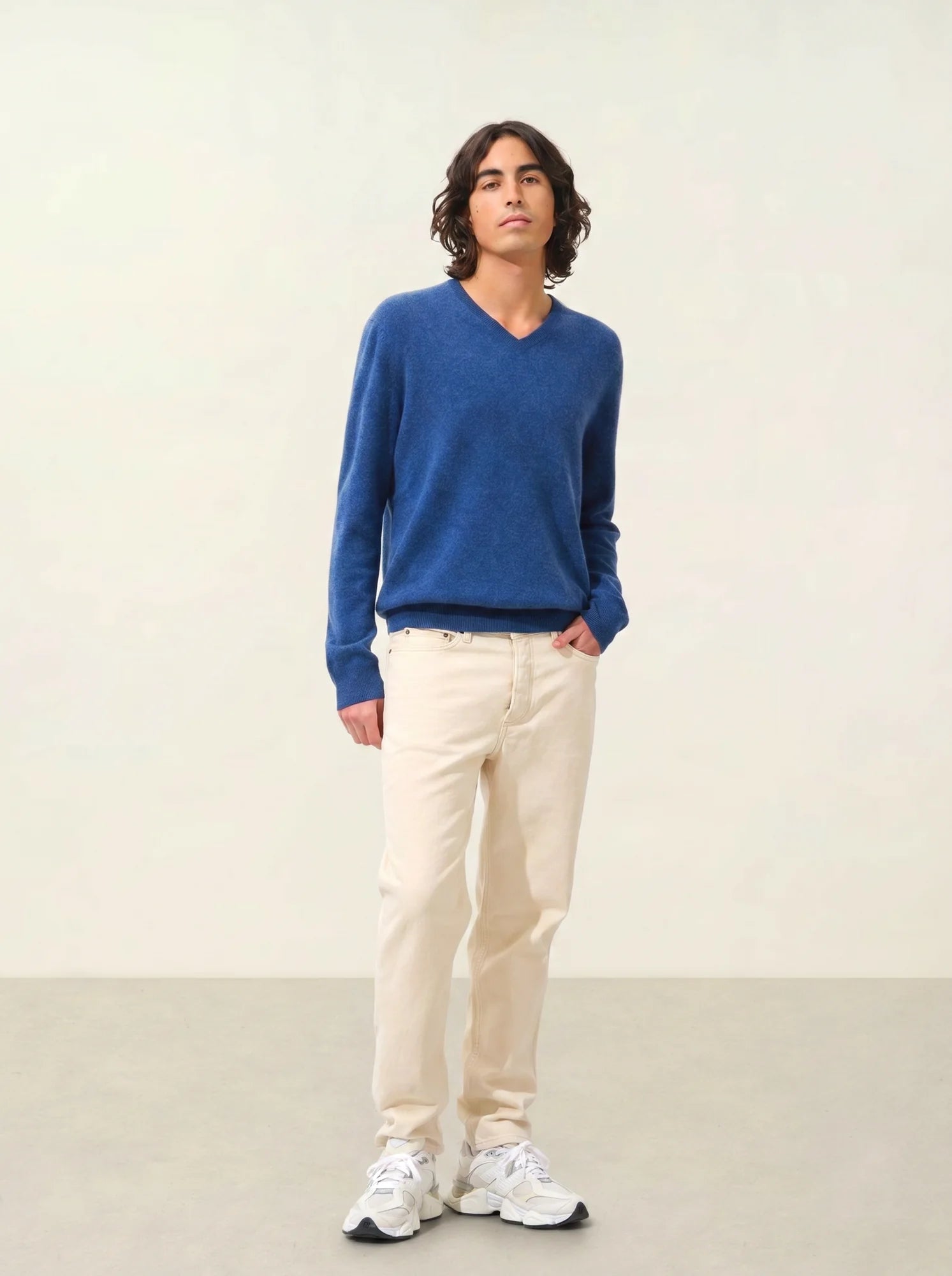 AGEL pullover v-ausschnitt océan meliert