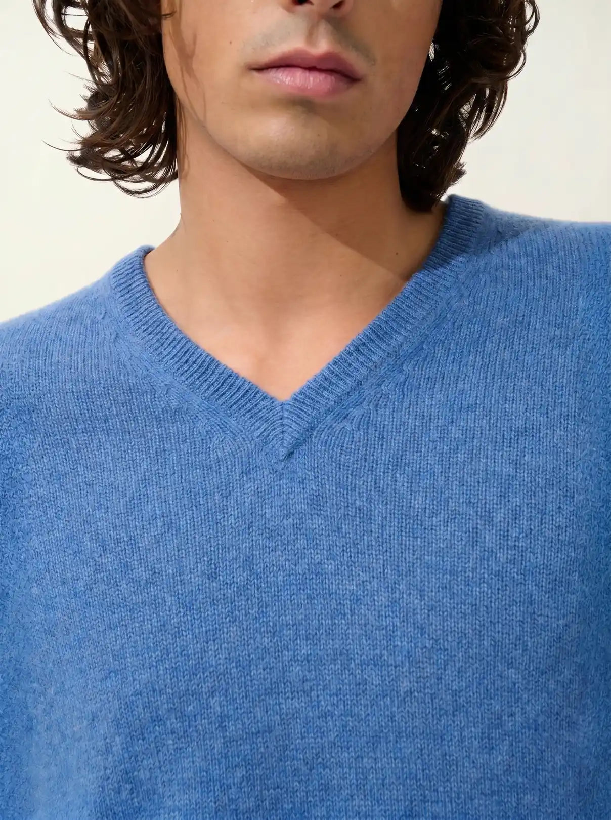 VICTOR pullover v-ausschnitt 4-fädig blau denim
