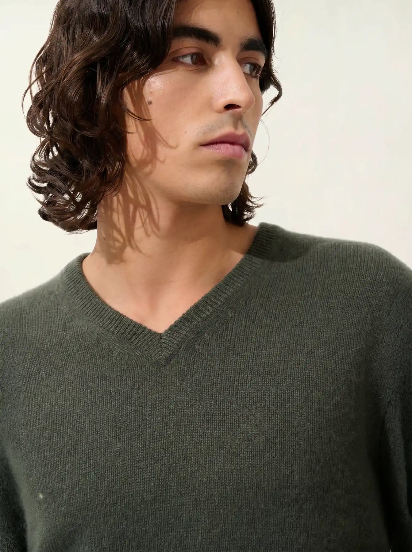 VICTOR pullover v-ausschnitt 4-fädig khaki