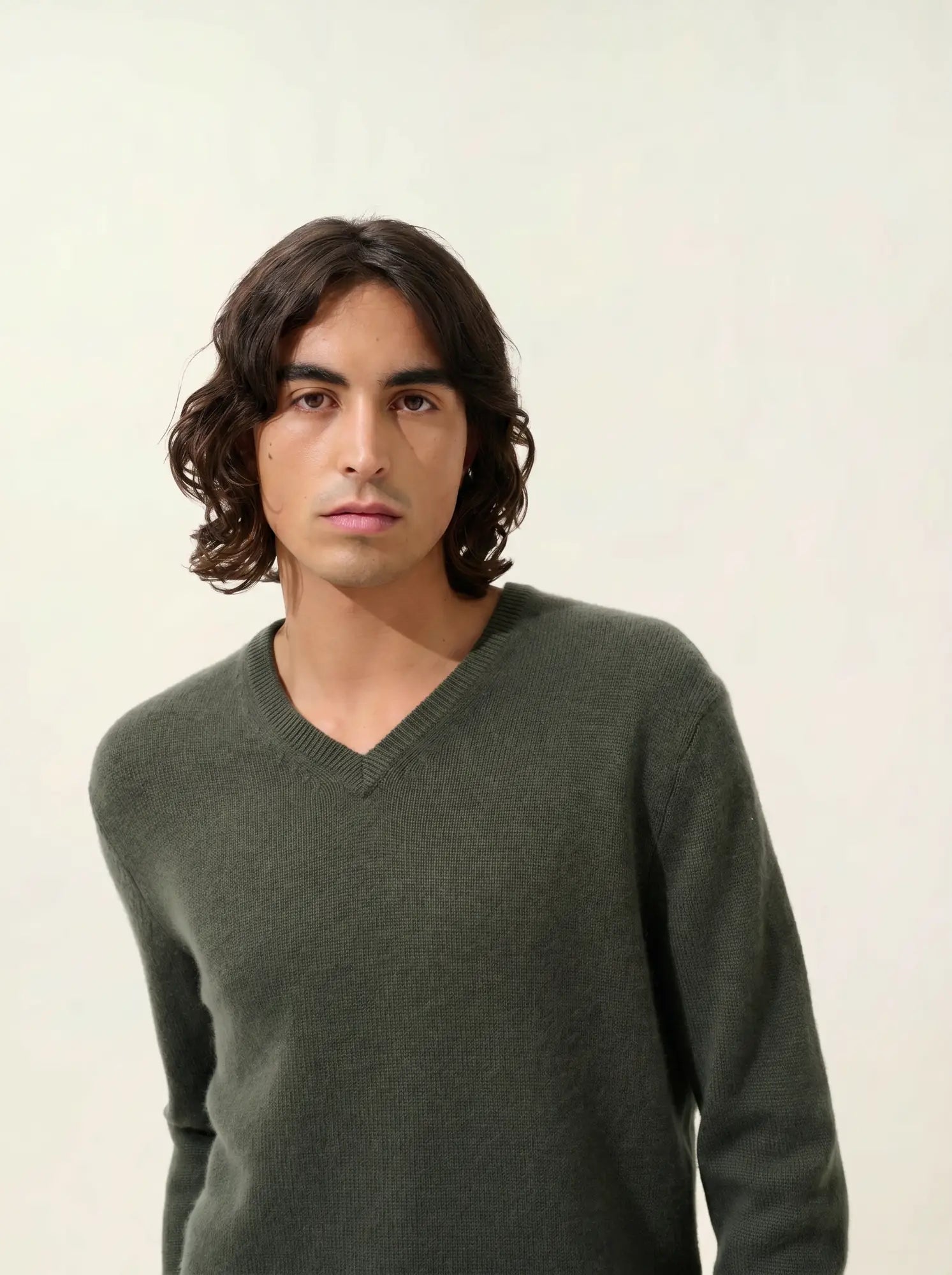 VICTOR pullover v-ausschnitt 4-fädig khaki