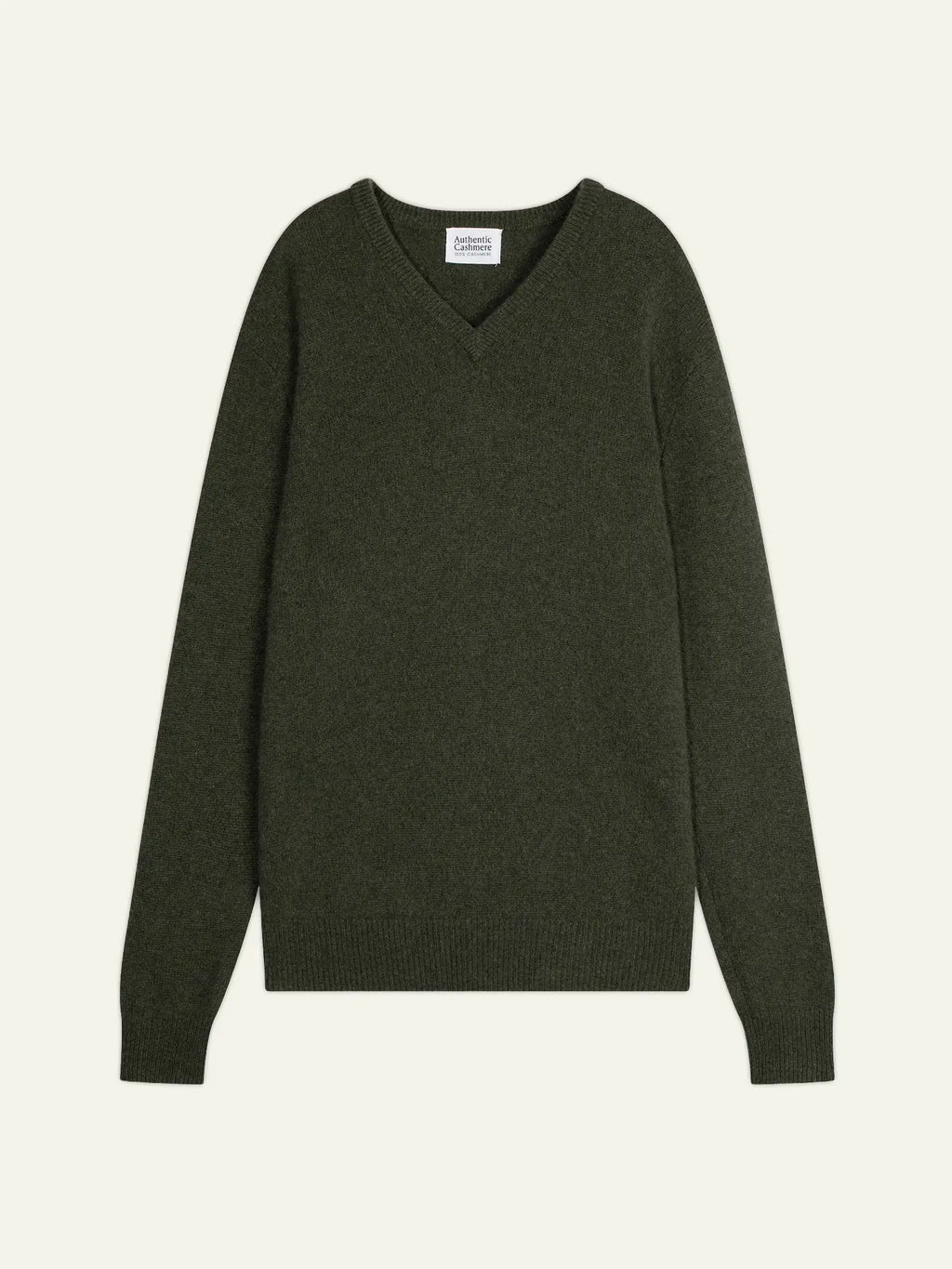 VICTOR pull col V 4 fils kaki chiné