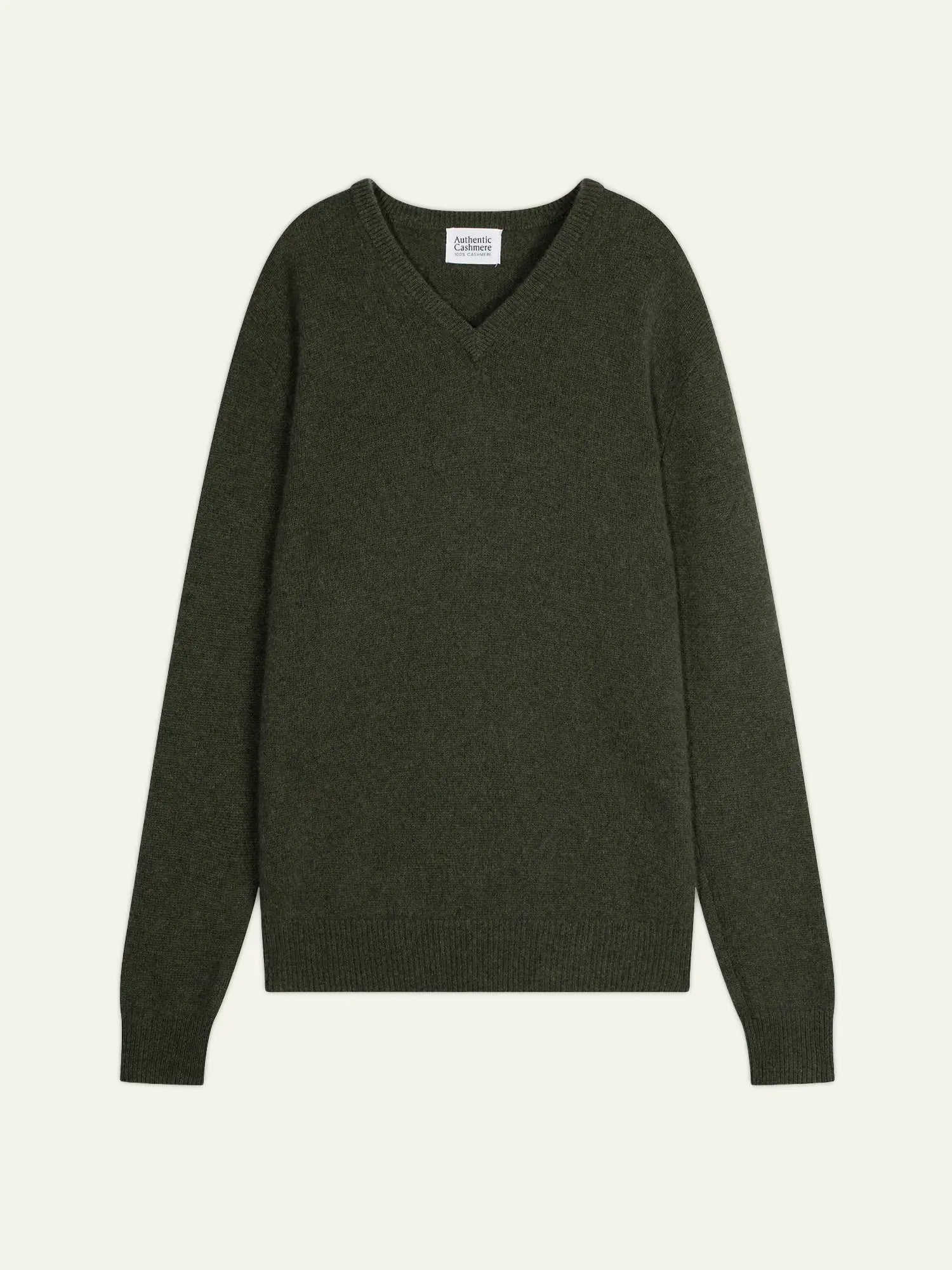 VICTOR pull col V 4 fils kaki chiné