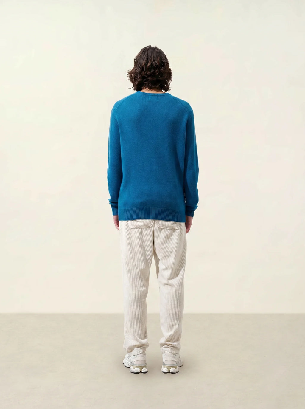 VICTOR sweater v-neck 4 ply peacock