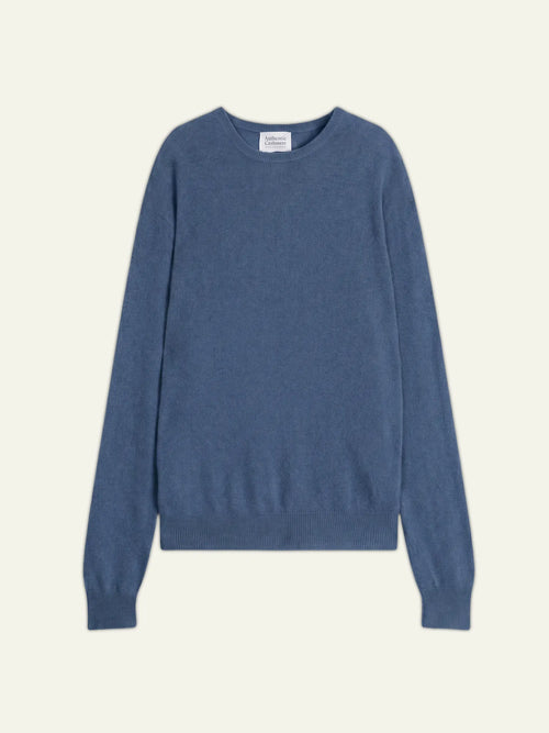 AIGLIÈRE pull col rond bleu denim