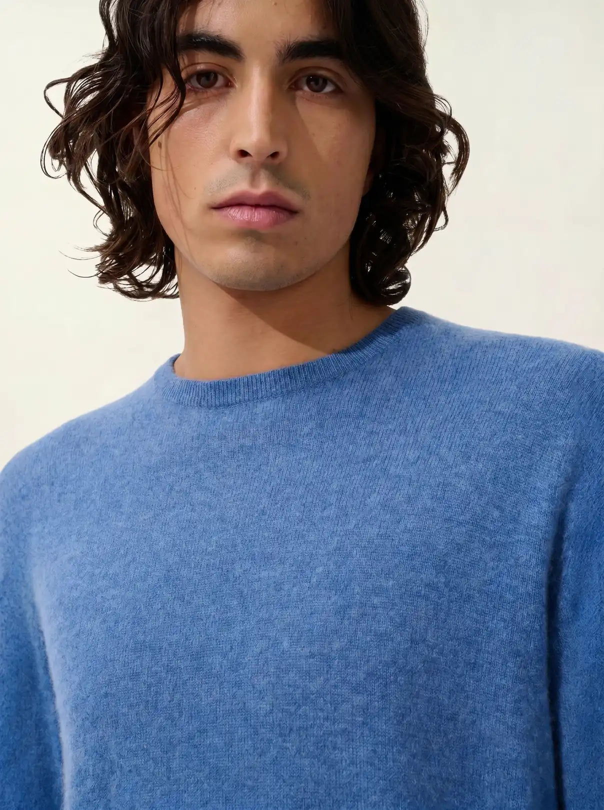 AIGLIÈRE pullover rundhalsausschnitt blau denim