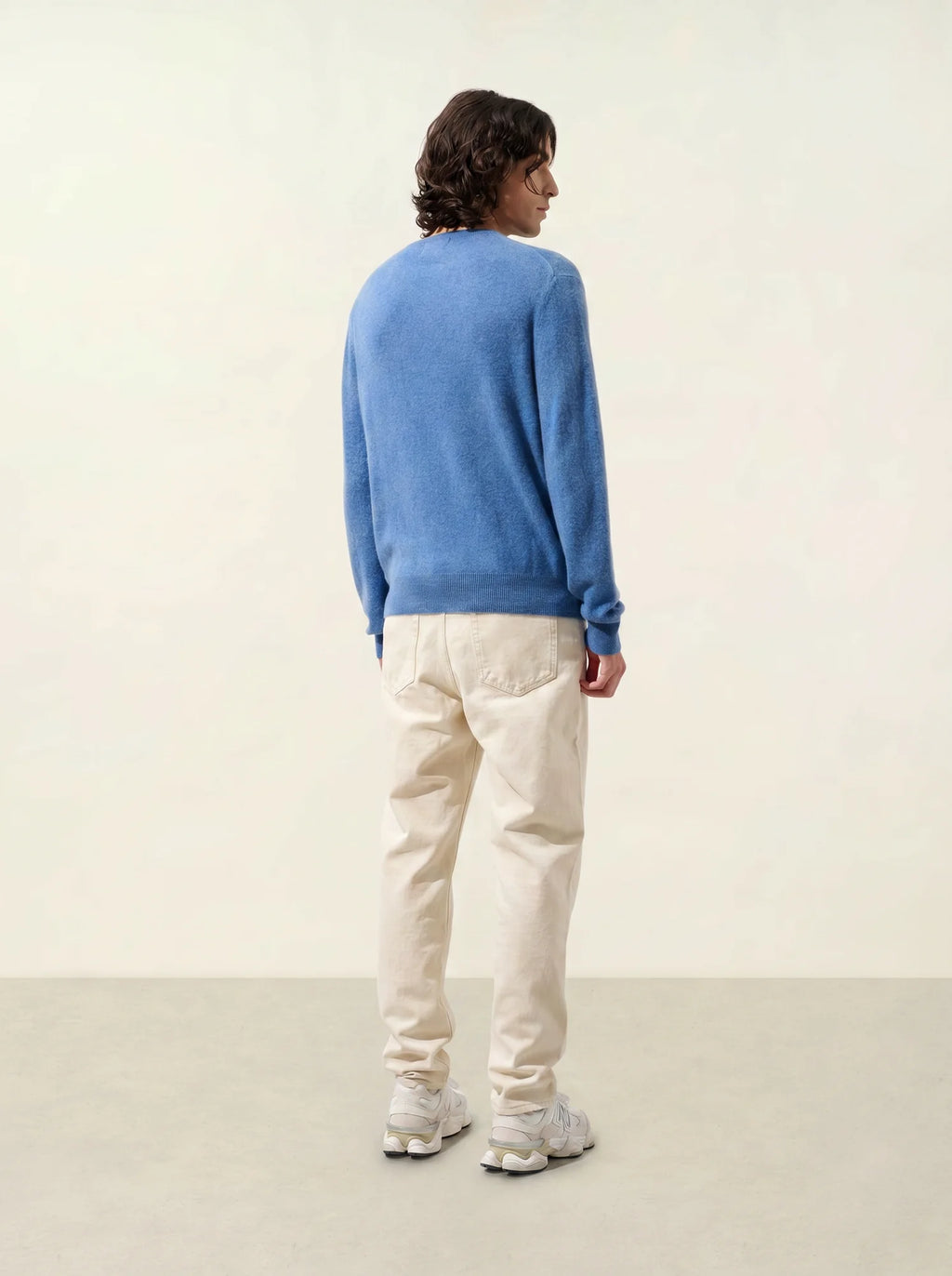AIGLIÈRE pullover rundhalsausschnitt blau denim