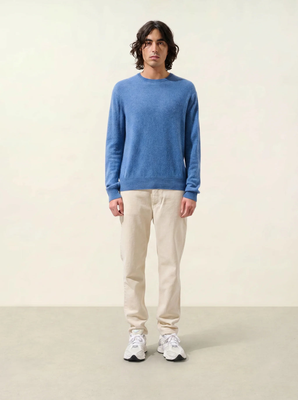 AIGLIÈRE pullover rundhalsausschnitt blau denim