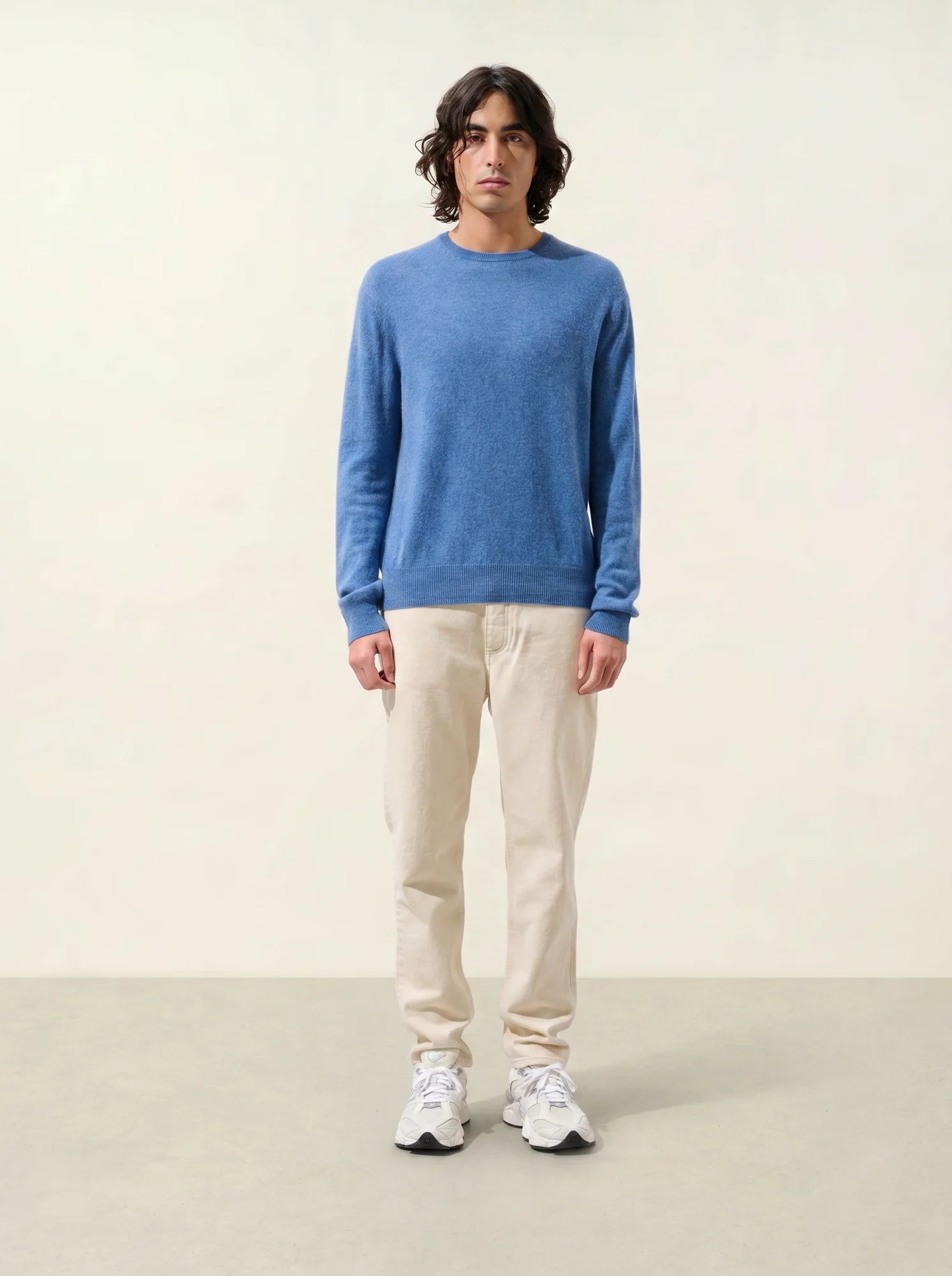 AIGLIÈRE pullover rundhalsausschnitt blau denim