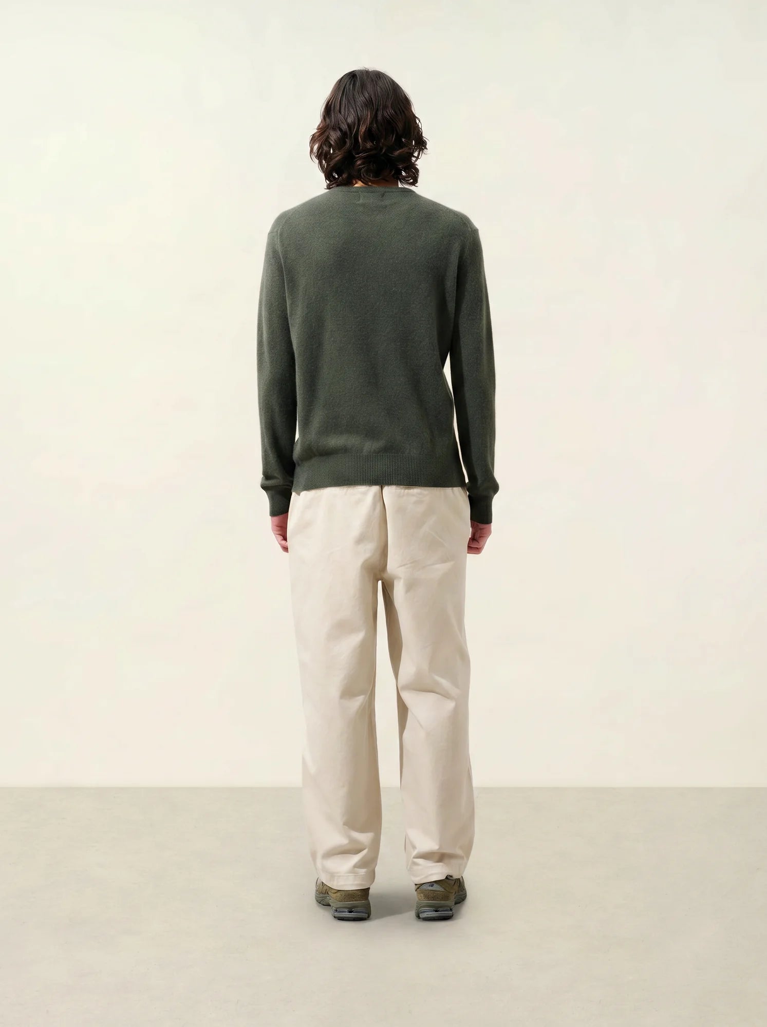 AIGLIÈRE pullover rundhalsausschnitt khaki