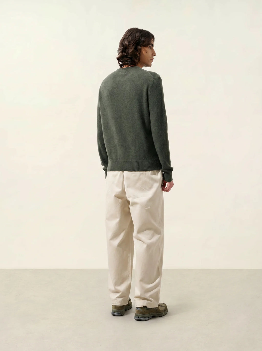 AIGLIÈRE Pullover Rundhalsausschnitt Khaki