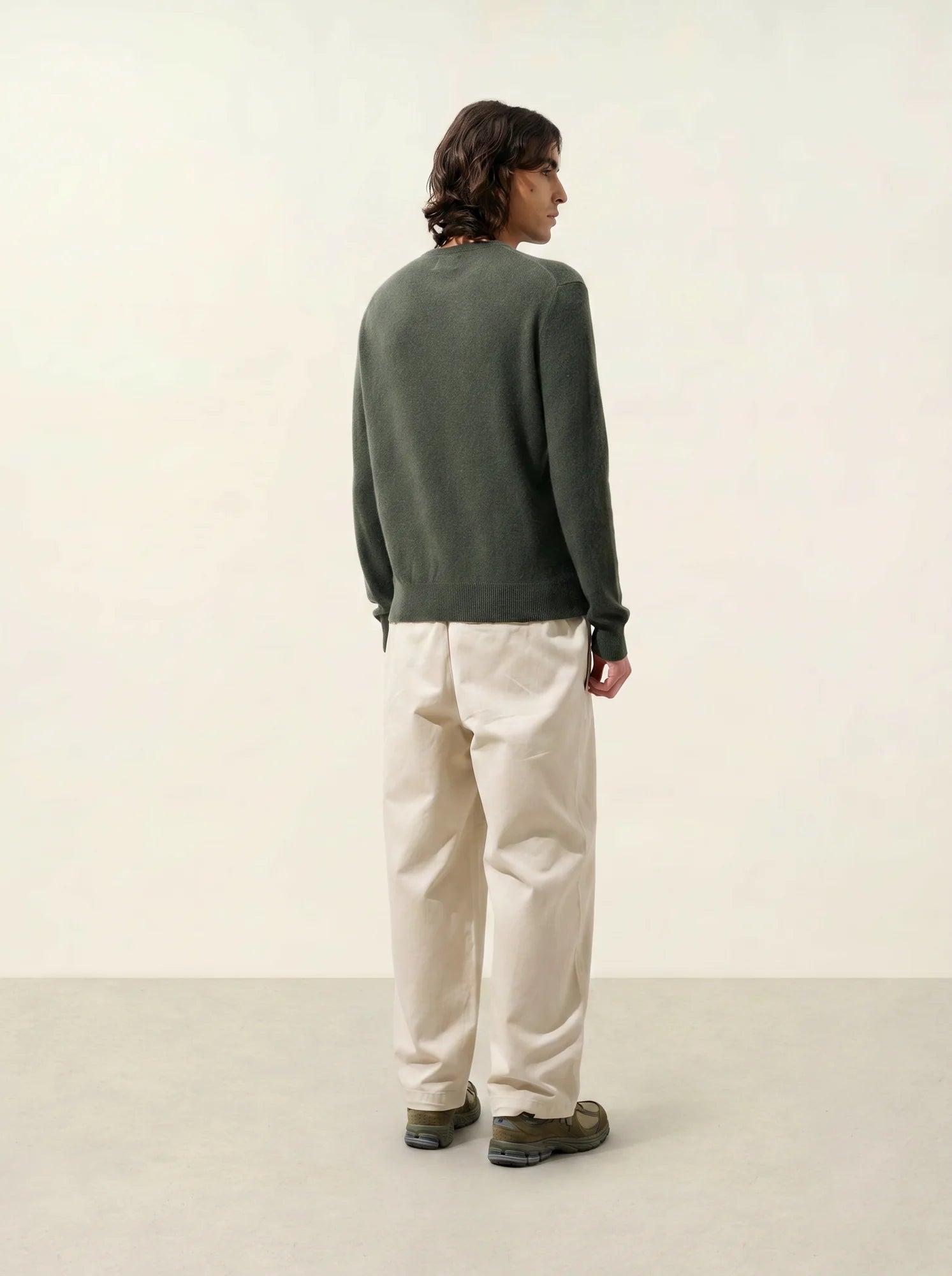 AIGLIÈRE pullover rundhalsausschnitt khaki
