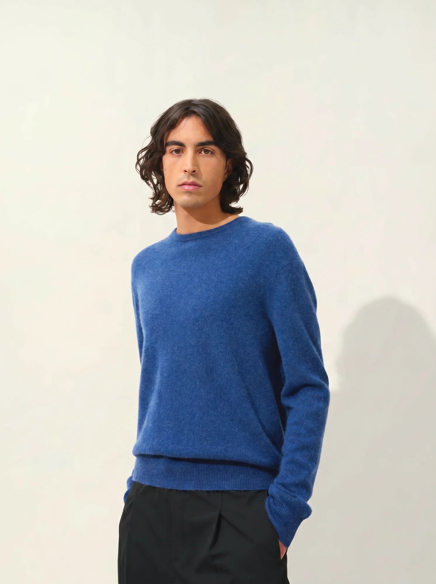 AIGLIÈRE pull col rond océan chiné