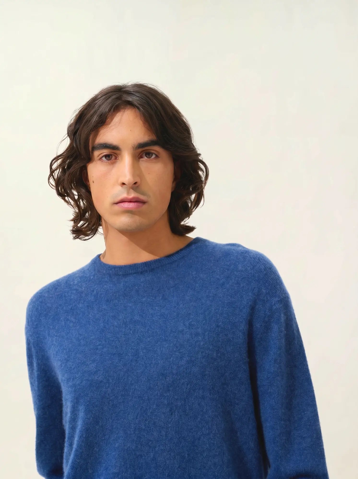 AIGLIÈRE pull col rond océan chiné
