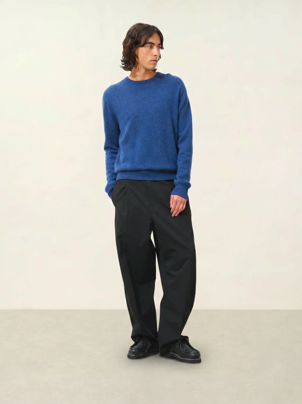 AIGLIÈRE pull col rond océan chiné