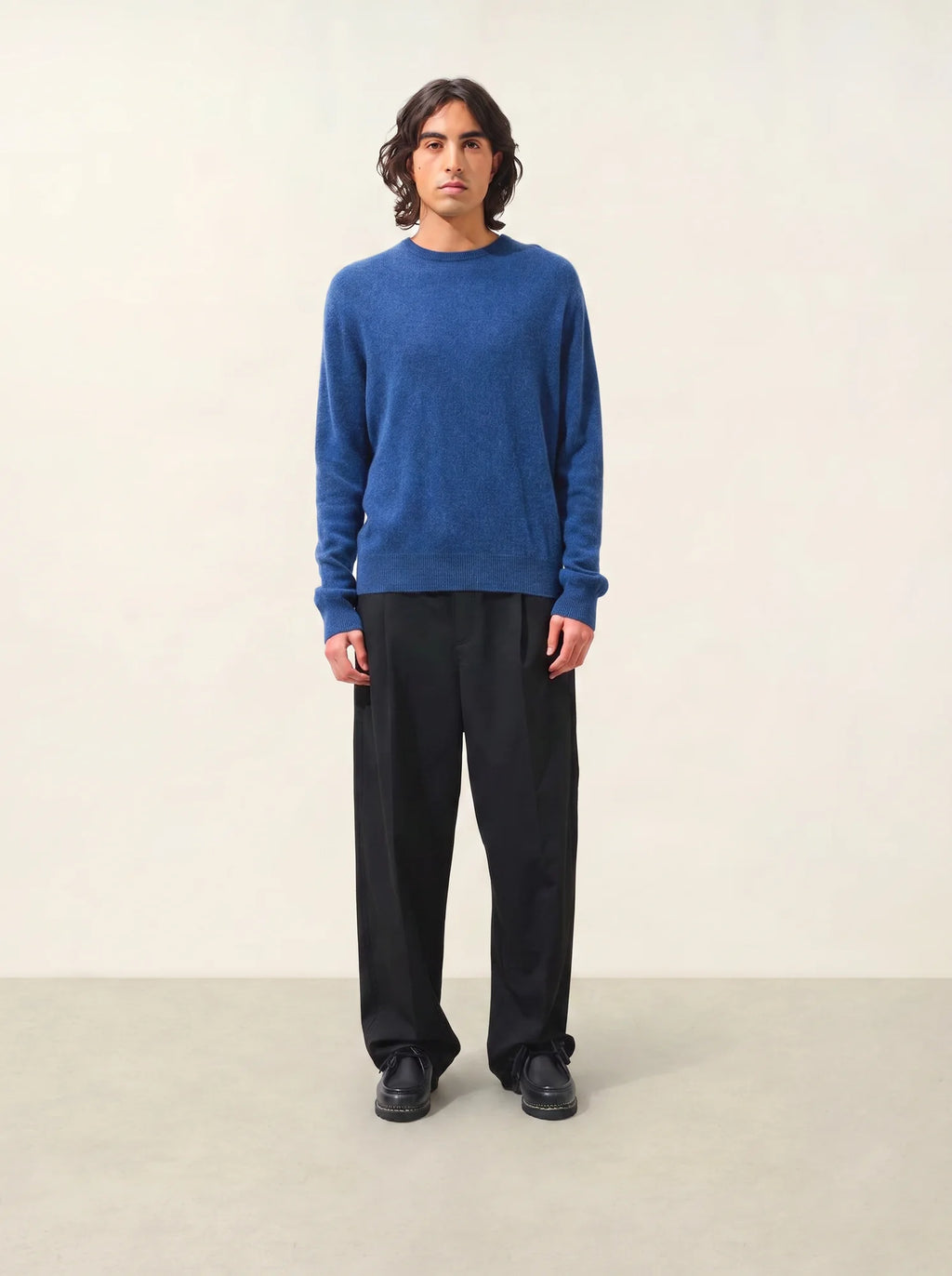 AIGLIÈRE pull col rond océan chiné