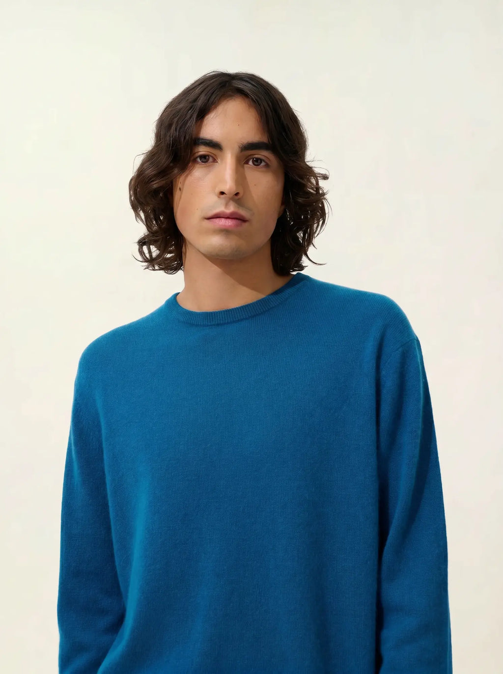 AIGLIÈRE Pullover Rundhalsausschnitt Pfauenblau