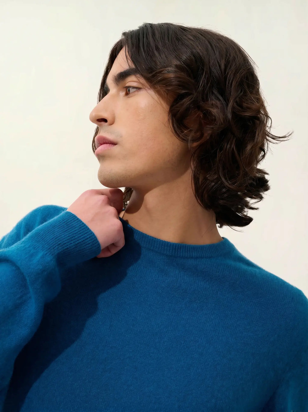 AIGLIÈRE Pullover Rundhalsausschnitt Pfauenblau