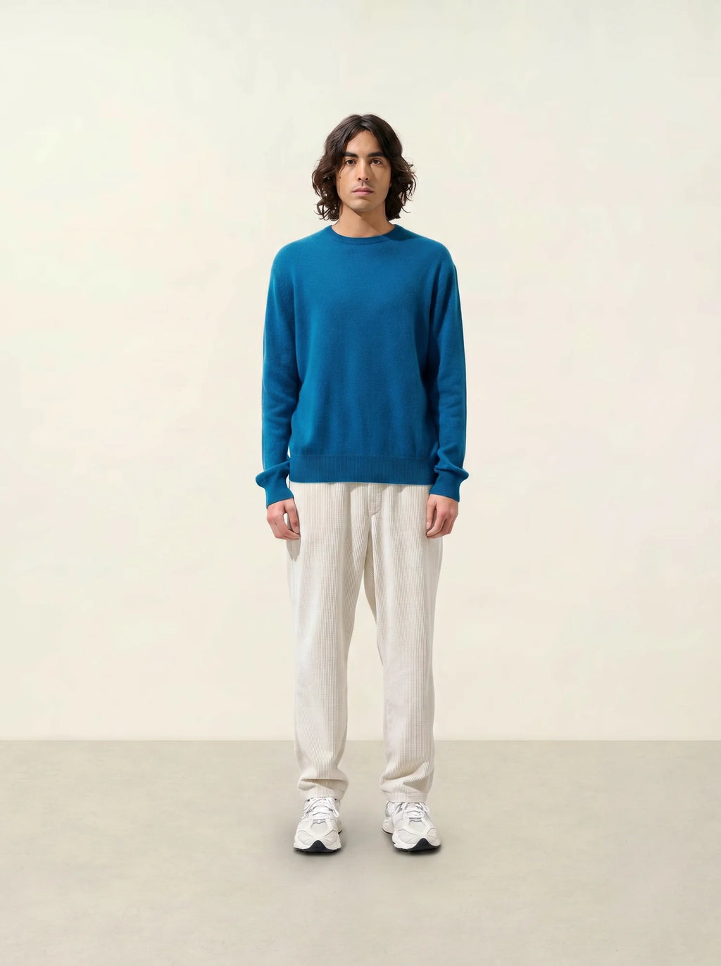 AIGLIÈRE Pullover Rundhalsausschnitt Pfauenblau