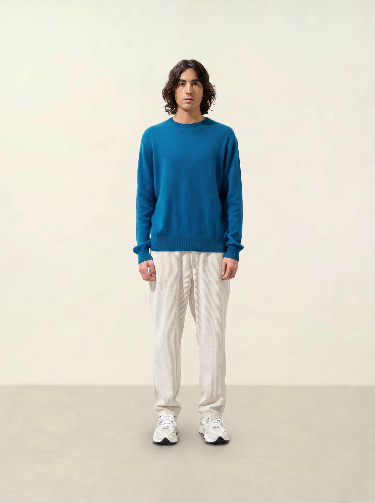 AIGLIÈRE Pullover Rundhalsausschnitt Pfauenblau