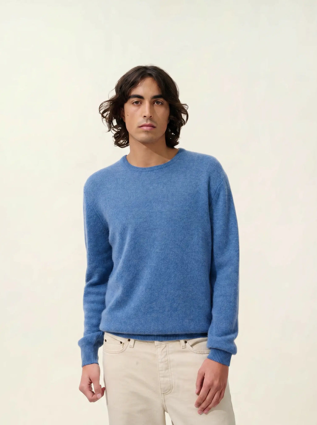 VICTO pullover rundhalsausschnitt 4-fädig blau denim