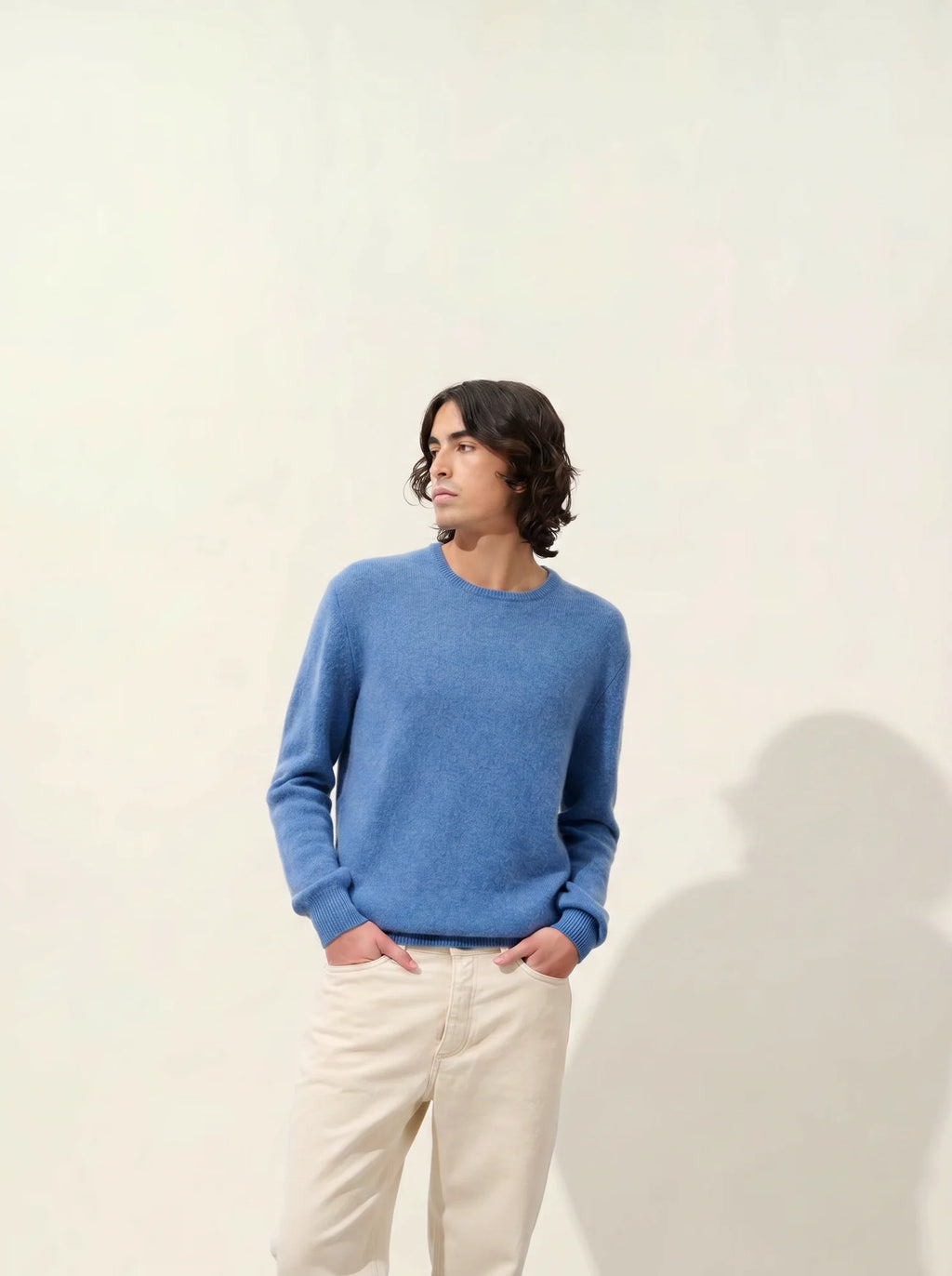 VICTO pullover rundhalsausschnitt 4-fädig blau denim