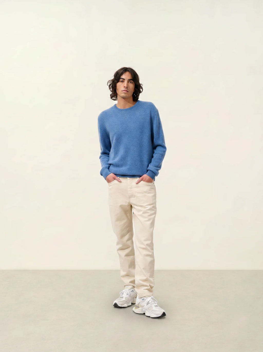 VICTO pullover rundhalsausschnitt 4-fädig blau denim